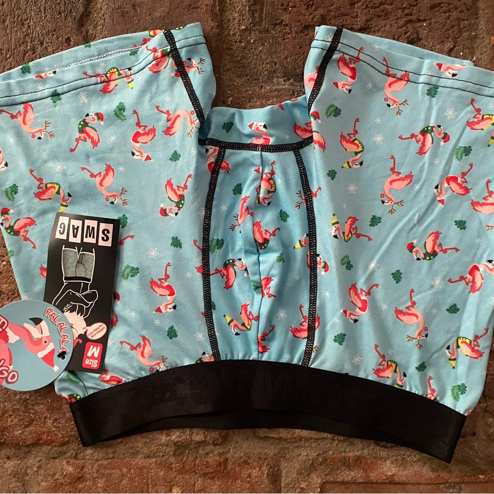 Mens SWAG Boxer Briefs--Fa La La La Flamingos new with tags